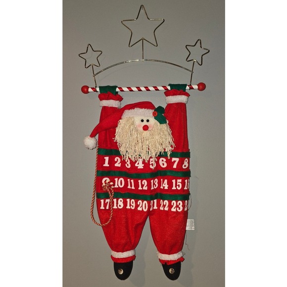 Other - Vintage‎ Hanging Christmas Santa Countdown Advent Calendar Plush